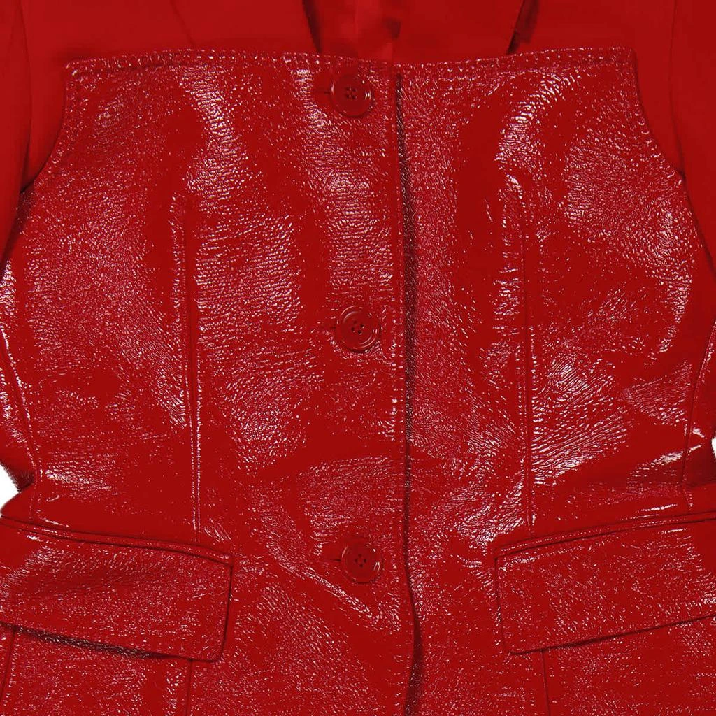 商品Burberry|Burberry Ladies Bright Red Leather Panel Tailored Blazer, Brand Size 12 (US Size 10),价格¥5727,第3张图片详细描述