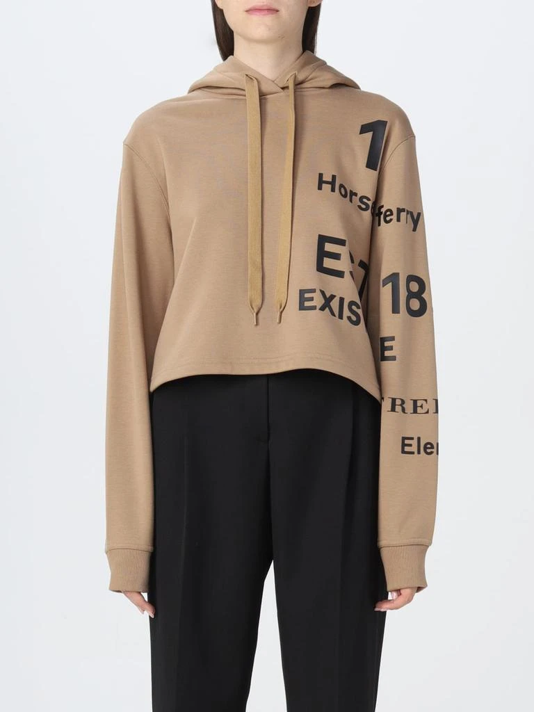 商品Burberry|Burberry short cotton hoodie with Horseferry print,价格¥4688,第1张图片