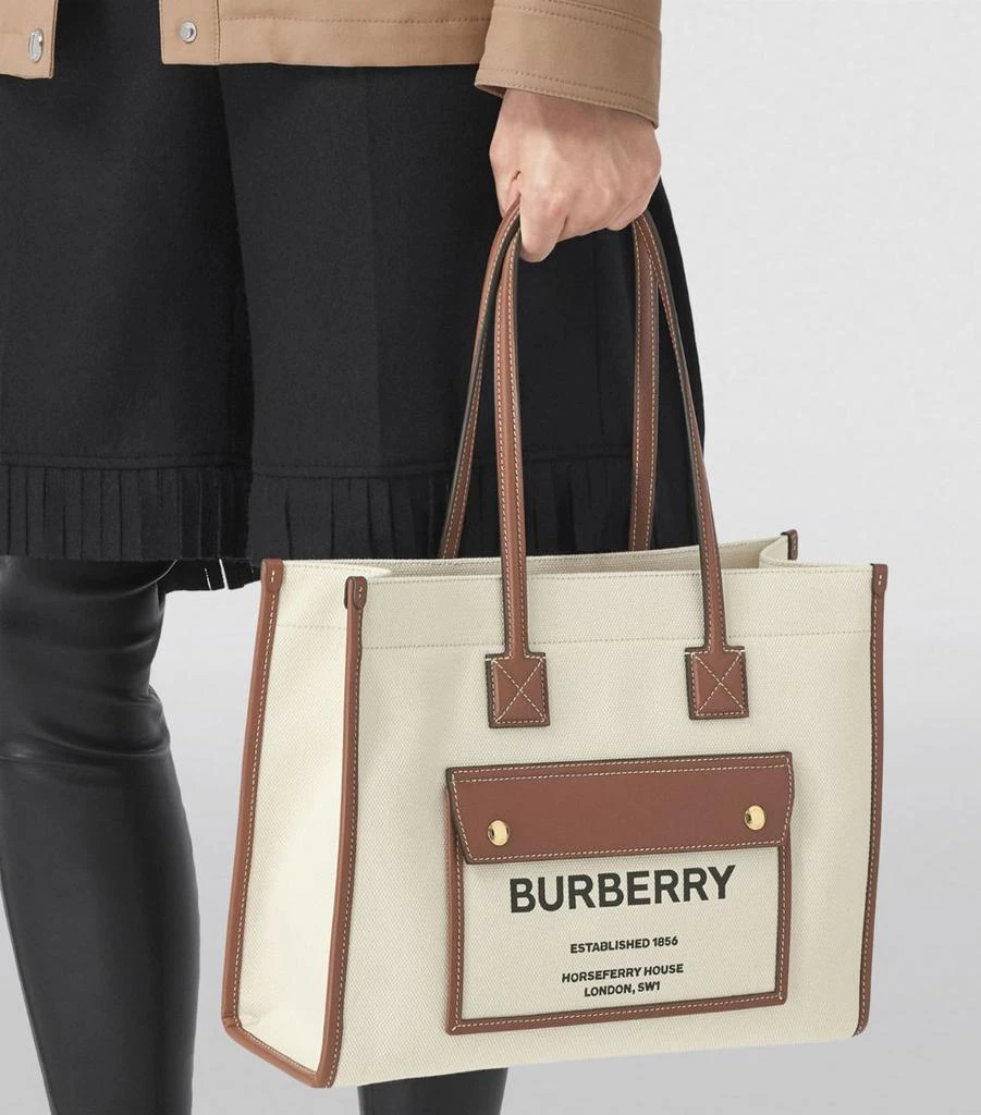 Canvas and Leather Two-Tone Freya Tote Bag 商品