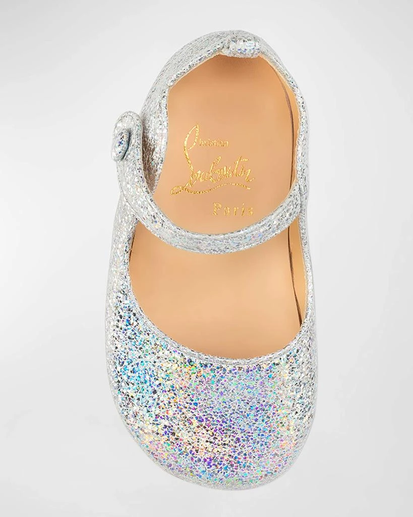 商品Christian Louboutin|Girl's Love Chick Sparkle Leather Ballerina Flats, Baby,价格¥1896,第4张图片详细描述