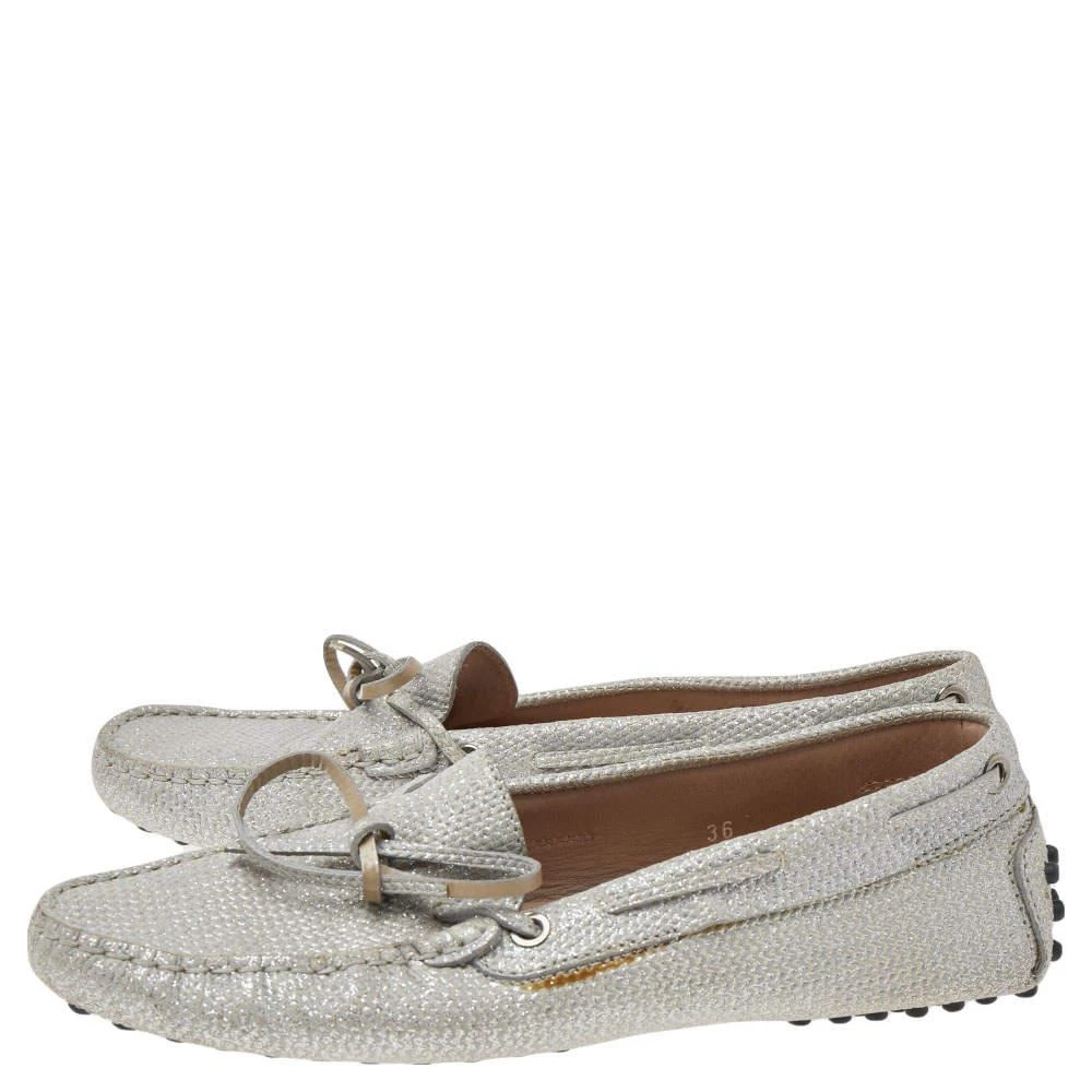 商品[二手商品] Tod's|Tod's Silver Glitter Slip on Loafers Size 36,价格¥978,第4张图片详细描述