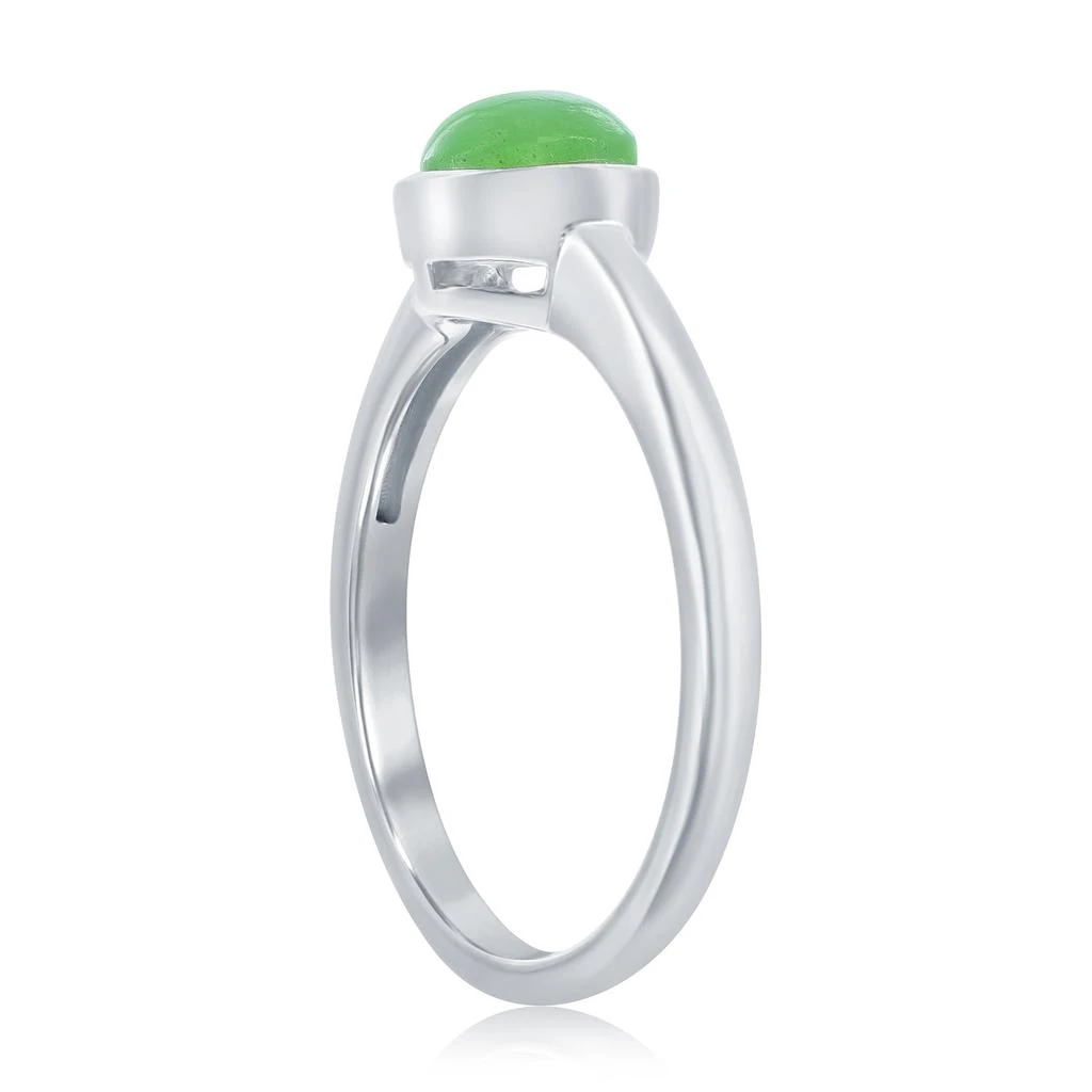 商品Simona|Sterling Silver 6MM Round Jade Solitaire Ring,价格¥406,第2张图片详细描述