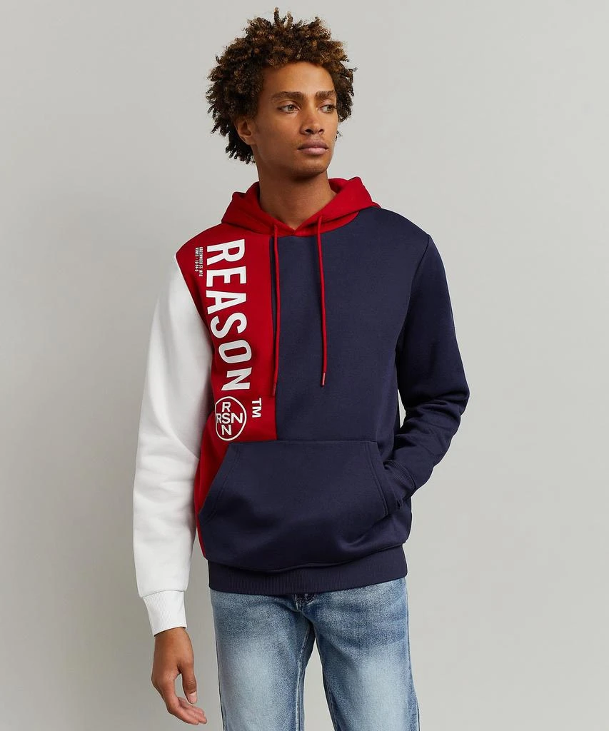 商品Reason Clothing|Lester Navy And Red Pouch Pocket Hoodie,价格¥75,第1张图片