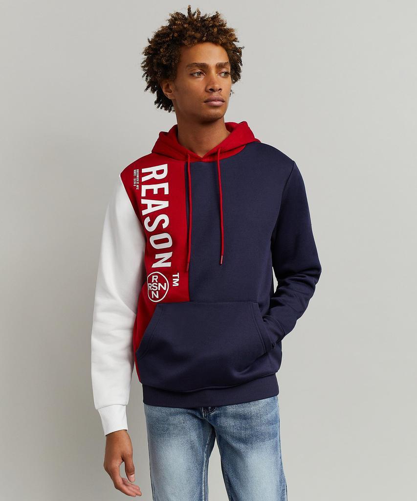 商品Reason Clothing|Lester Navy And Red Pouch Pocket Hoodie,价格¥111,第1张图片