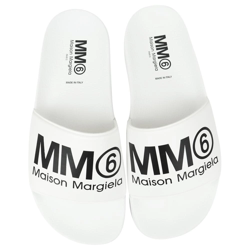 商品MAISON MARGIELA|White MM6 Logo Sliders,价格¥256,第3张图片详细描述