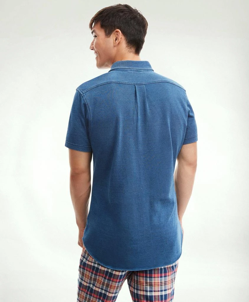 商品Brooks Brothers|Washed Cotton Pique Short-Sleeve Knit Shirt,价格¥412,第3张图片详细描述