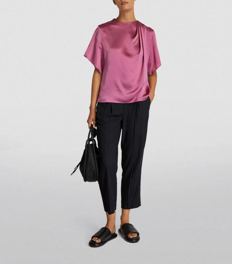 商品Vince|Silk Ruched-Shoulder Blouse,价格¥3601,第2张图片详细描述