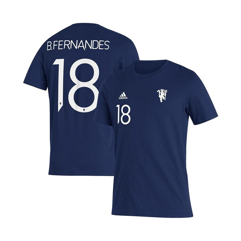 商品Adidas|Men's Bruno Fernandes Navy Manchester United Name and Number Amplifier T-shirt,价格¥181,第2张图片详细描述