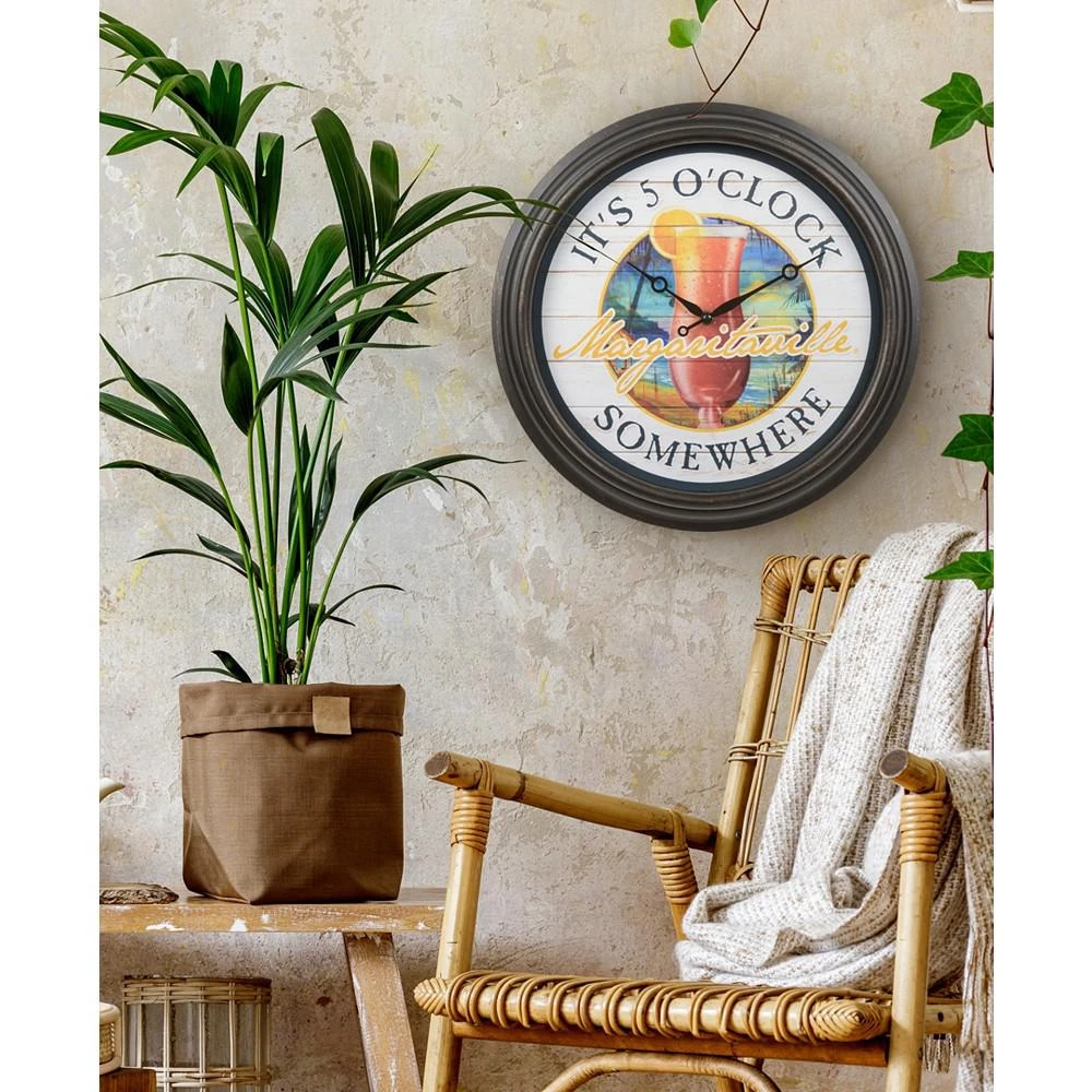 商品La Crosse Technology|433-3841Mv7 15.75" 5 O'Clock Somewhere Margaritaville Indoor, Outdoor Quartz Analog Wall Clock,价格¥312,第2张图片详细描述
