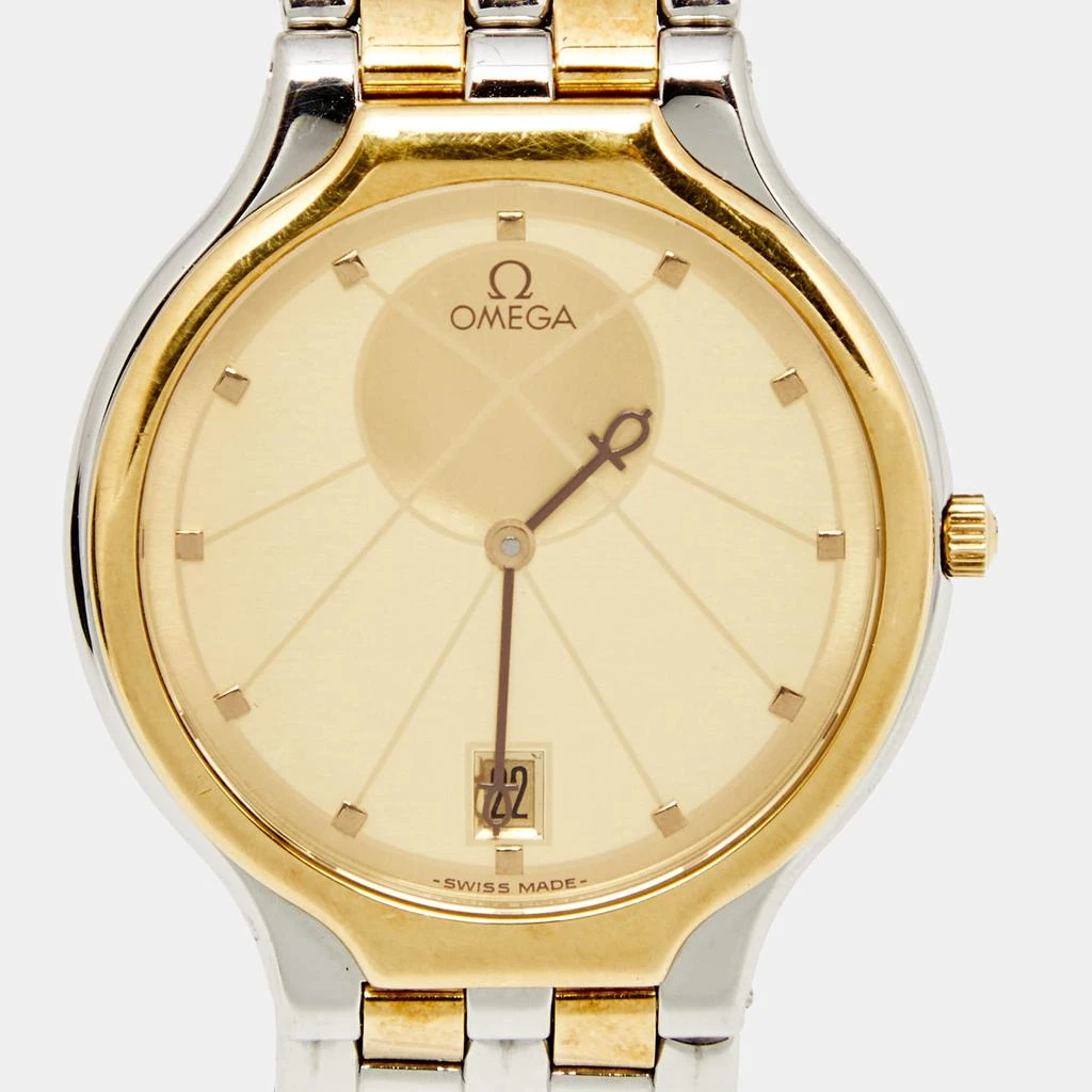 商品[二手商品] Omega|Omega Champagne 18k Yellow Gold Stainless Steel DeVille Symbol 196.0316 Women's Wristwatch 32 mm ,价格¥8159,第3张图片详细描述