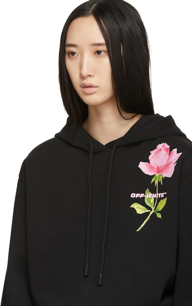 商品Off-White|Black Cropped Flower Hoodie,价格¥2456,第4张图片详细描述