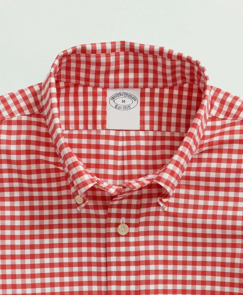 商品Brooks Brothers|Stretch Non-Iron Oxford Button-Down Collar, Gingham Sport Shirt,价格¥413,第2张图片详细描述