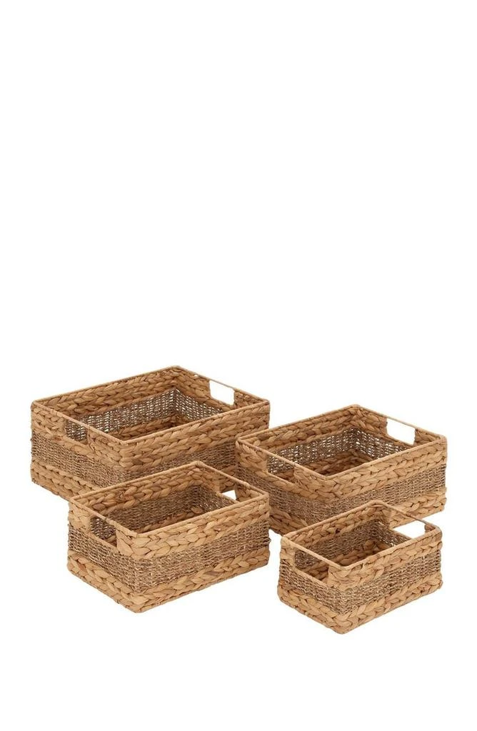 商品GINGER BIRCH STUDIO|Light Brown Seagrass Coastal Storage Basket with Handles - Set of 4,价格¥575,第1张图片