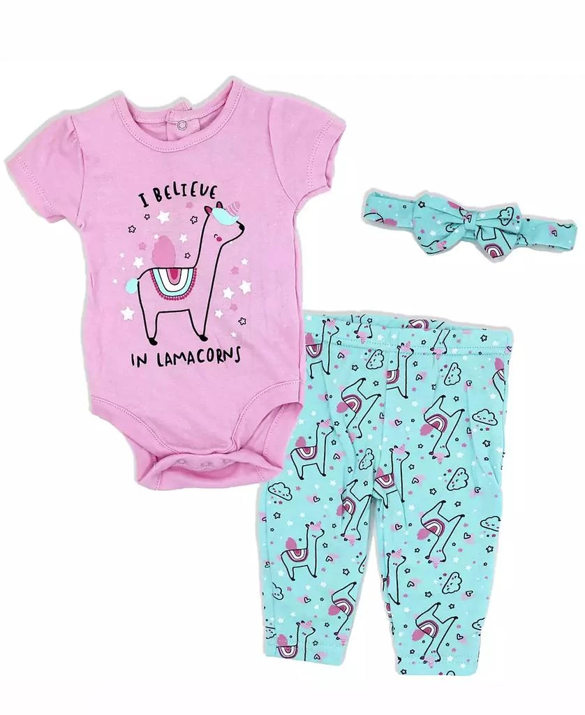 商品Lily & Jack|Baby Girls Lamacorn Bodysuit, Leggings, Socks and Headband, 4 Piece Set,价格¥199,第2张图片详细描述