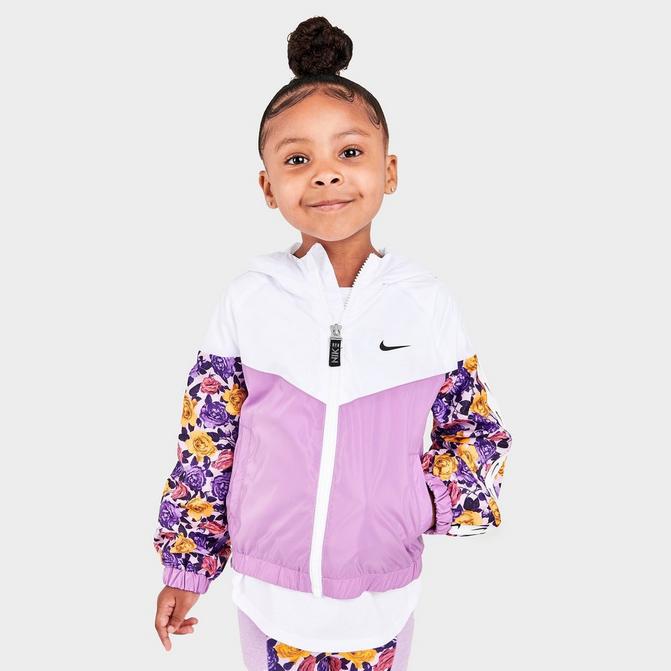 Girls' Toddler Nike Sportswear Icon Clash Floral Windrunner Jacket商品第1张图片规格展示