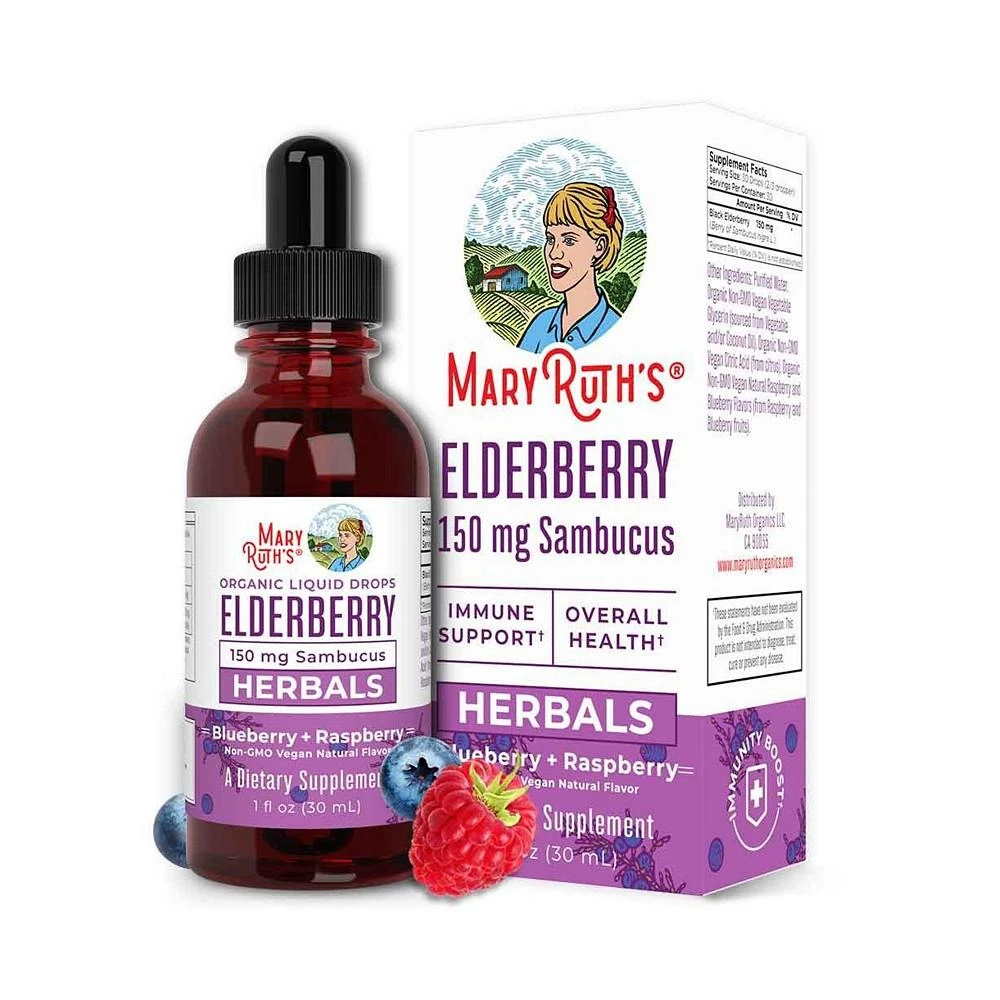 商品MaryRuth Organics|Elderberry Drops, Blueberry Raspberry, Org, 1 oz,价格¥149,第1张图片