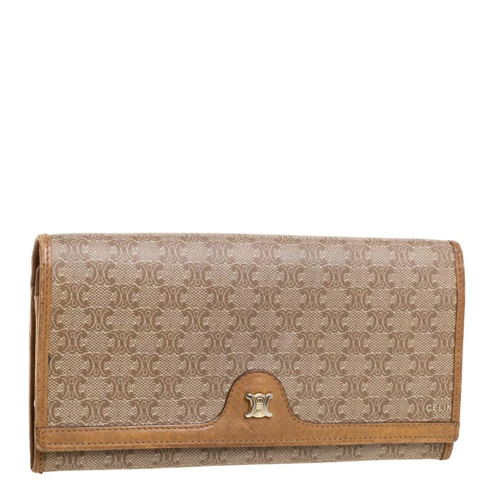 商品[二手商品] Celine|Celine Beige Macadam Coated Canvas and Leather Wallet,价格¥2280,第3张图片详细描述