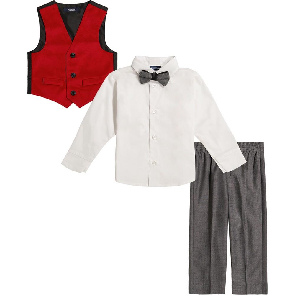 Baby Boys Velvet Vest, Shirt and Dress Pants, 3 Piece Set商品第2张图片规格展示