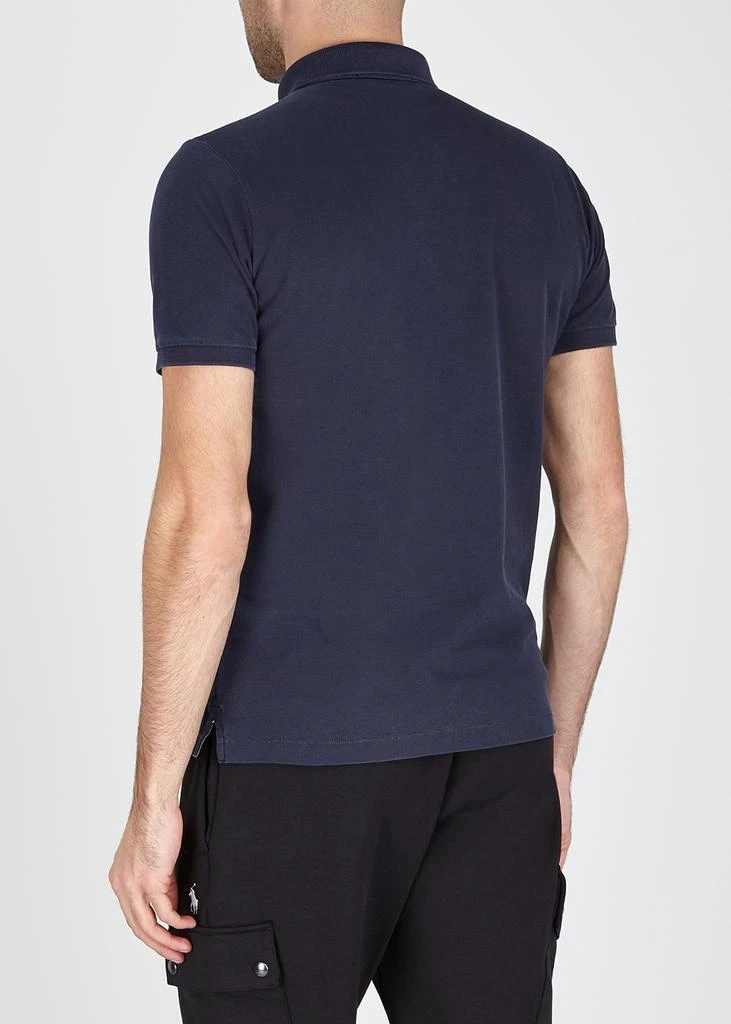 商品Stone Island|Navy piqué cotton polo shirt Polo衫,价格¥1628,第3张图片详细描述