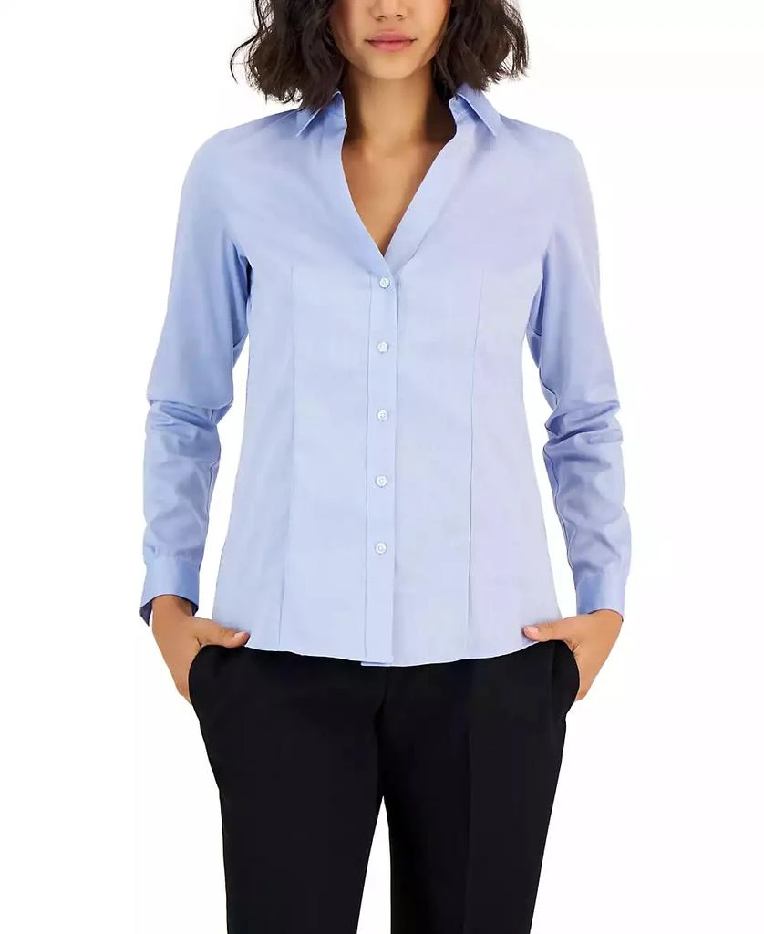 商品JONES NEW YORK|Women's Easy Care Button Up Long Sleeve Blouse,价格¥598,第3张图片详细描述