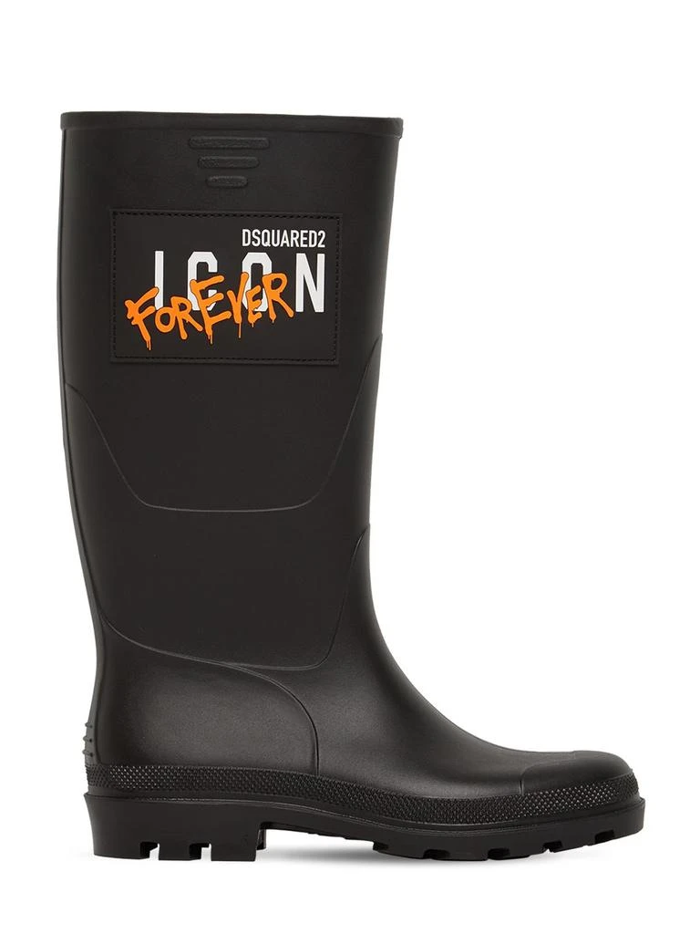商品DSQUARED2|Icon Forever Patch Pvc Rain Boots,价格¥2000,第1张图片