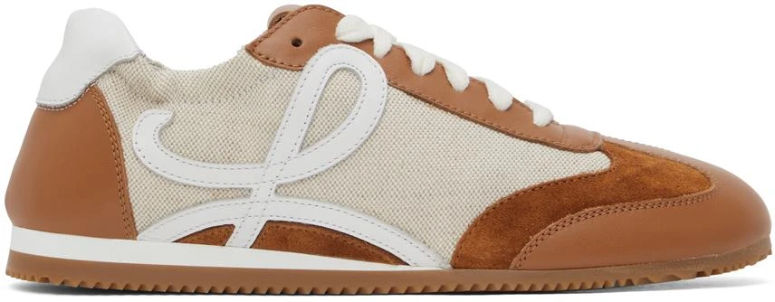 商品Loewe|Beige & Tan Ballet Runner Sneakers,价格¥5619,第1张图片