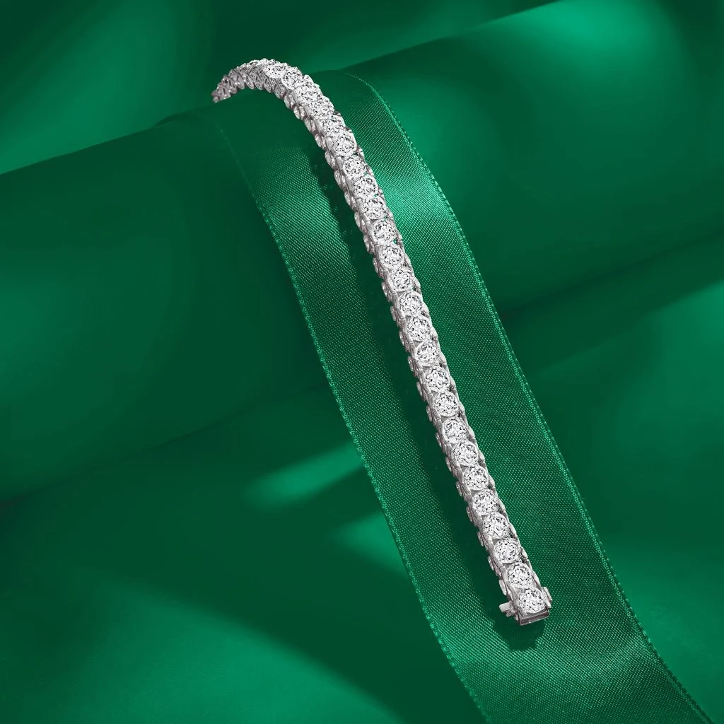 商品Ross-Simons|Ross-Simons Diamond Tennis Bracelet in Polished Sterling Silver,价格¥18707-¥21706,第2张图片详细描述