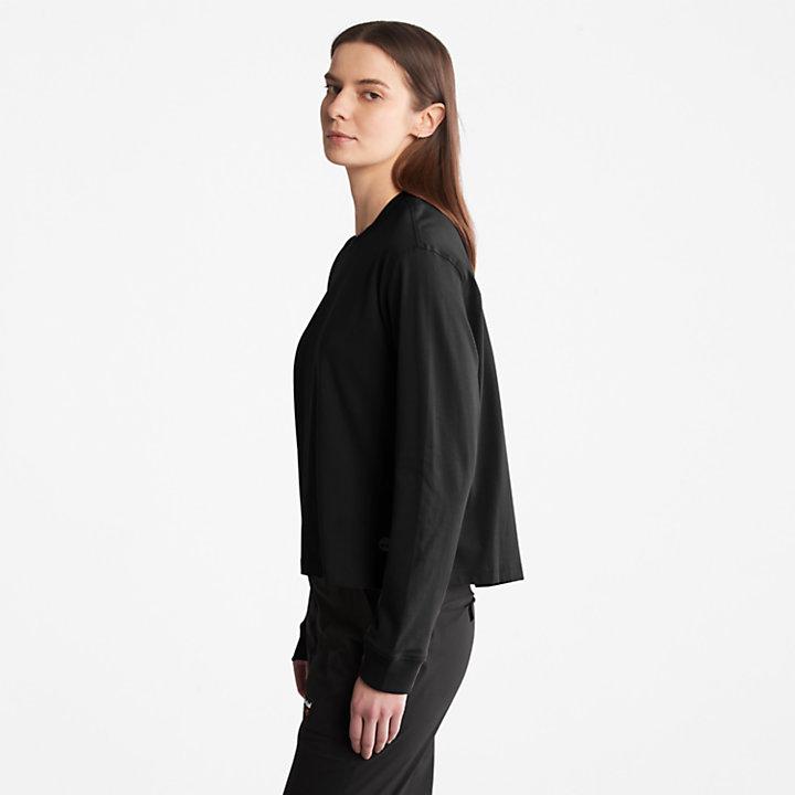 Anti-Odour Supima® Cotton Long-sleeved T-Shirt for Women in Black商品第4张图片规格展示