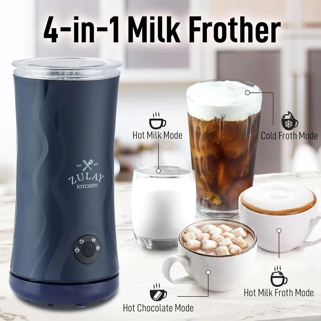 商品Zulay Kitchen|Powerful 4-in-1 Electric Milk Frother and Steamer,价格¥470,第4张图片详细描述