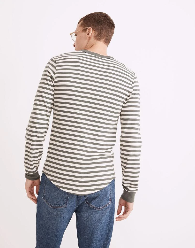 商品Madewell|Ribbed Long-Sleeve Relaxed Tee in Stripe,价格¥378,第3张图片详细描述