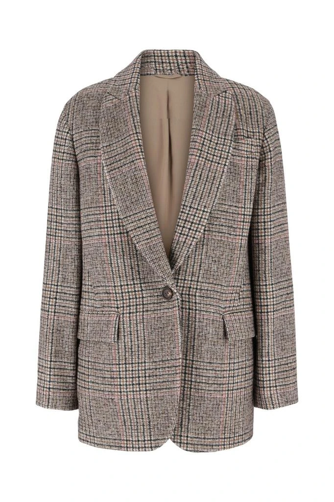商品Brunello Cucinelli|Brunello Cucinelli Checked Single-Breasted Jacket,价格¥11909,第1张图片