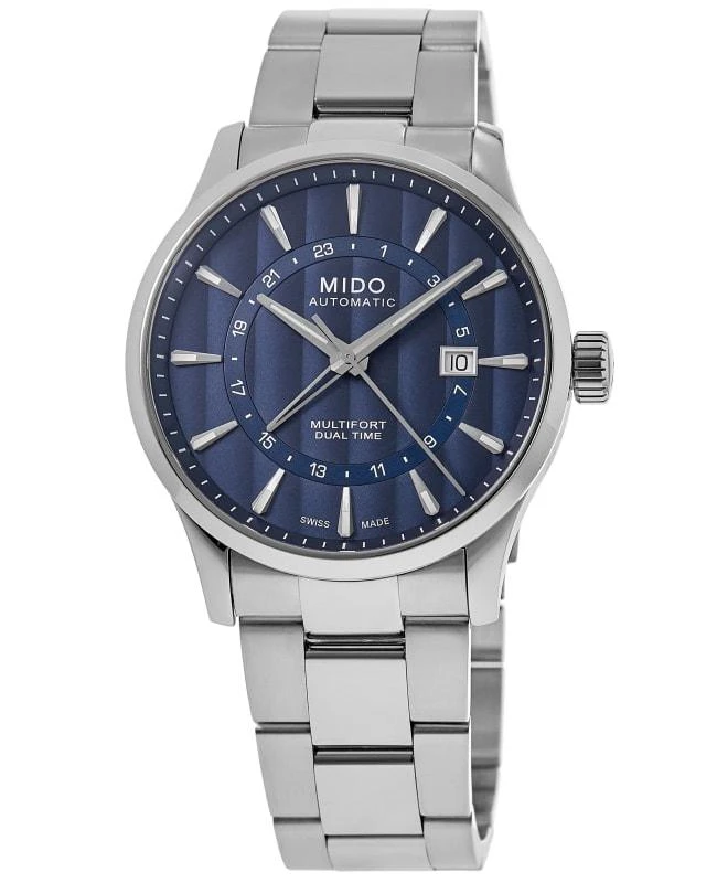 商品MIDO|Mido Multifort Dual Time Blue Dial Steel Men's Watch M038.429.11.041.00,价格¥7674,第1张图片