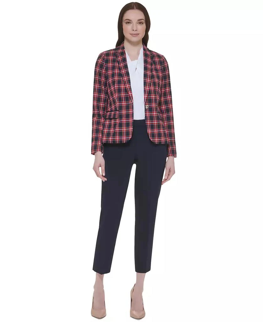 商品Tommy Hilfiger|Women's Plaid-Print Elbow-Patch Blazer,价格¥1051,第4张图片详细描述