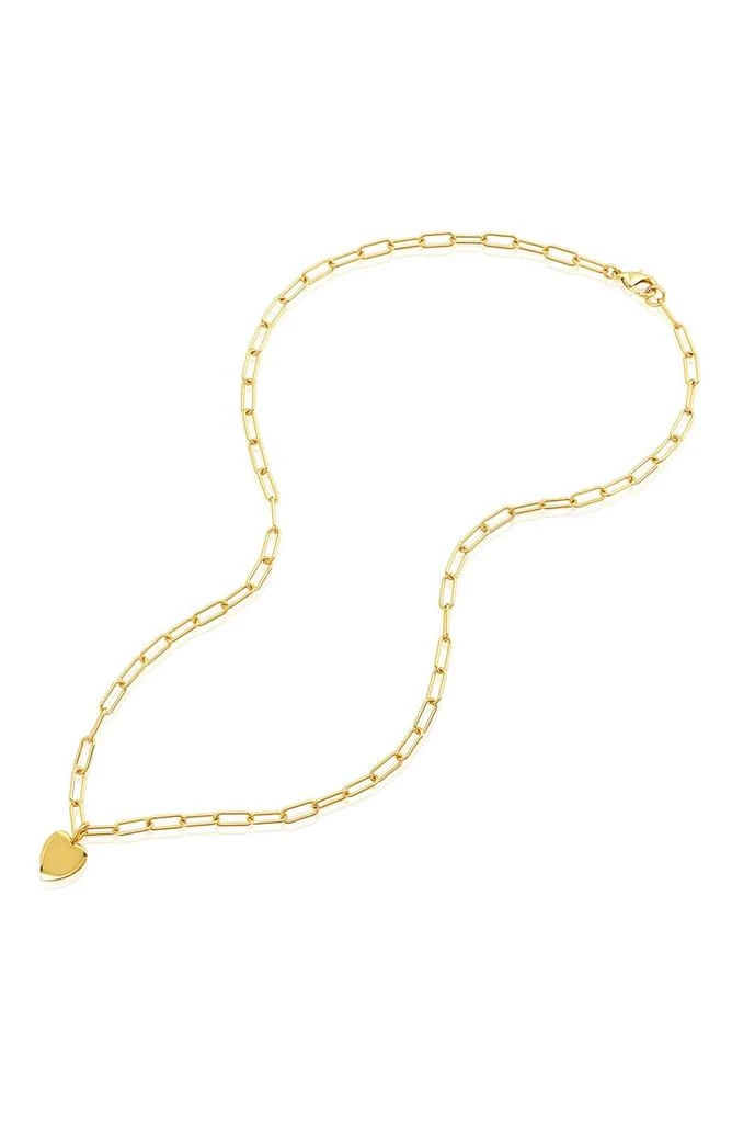 商品ADORNIA|14K Gold Plated Paperclip Chain Heart Pendant Necklace,价格¥151,第3张图片详细描述