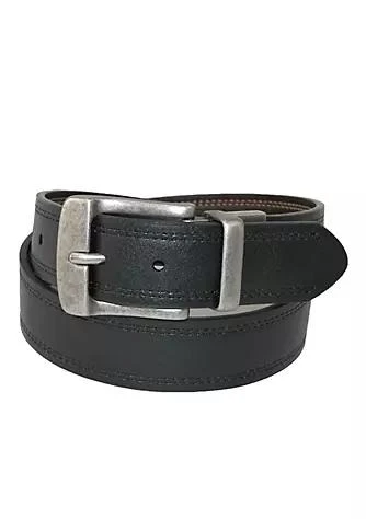 商品Levi's|Mens Big Tall Leather Reversible Belt With Double Row Stitch,价格¥218,第1张图片