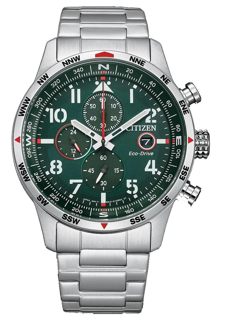 商品Citizen|Aviator Chronograph Green Dial Men's Watch CA0791-81X,价格¥1304,第1张图片