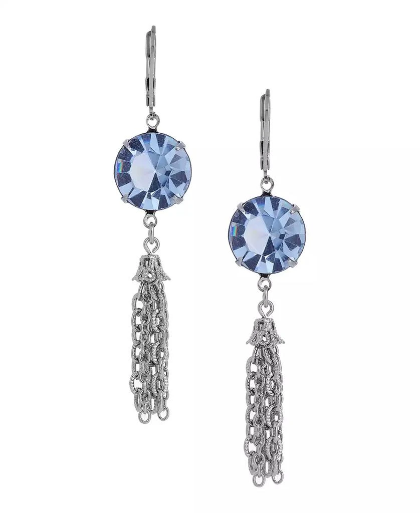 商品2028|Round Crystal Tassel Drop Earrings,价格¥329,第2张图片详细描述