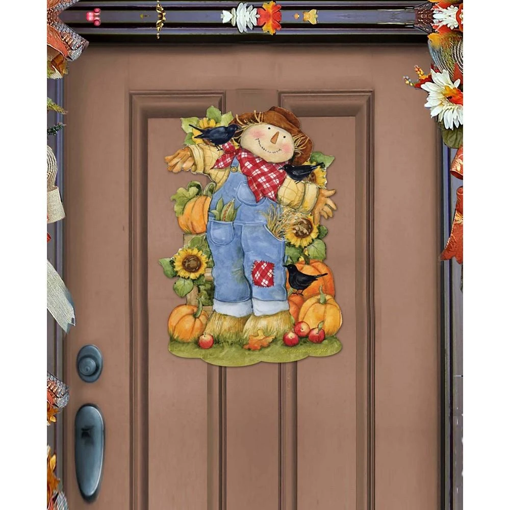 商品Designocracy|Holiday Door Decor Wall Decor Harvest Scarecrow Wooden Sign S. Winget,价格¥1099,第1张图片