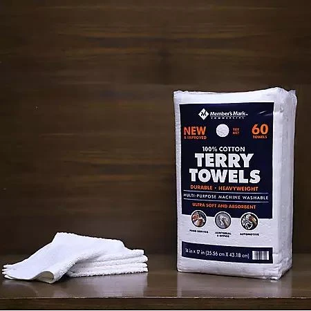 商品Member's Mark|Member's Mark 100% Cotton Terry Towels, 14" x 17", 60 ct.,价格¥196,第2张图片详细描述