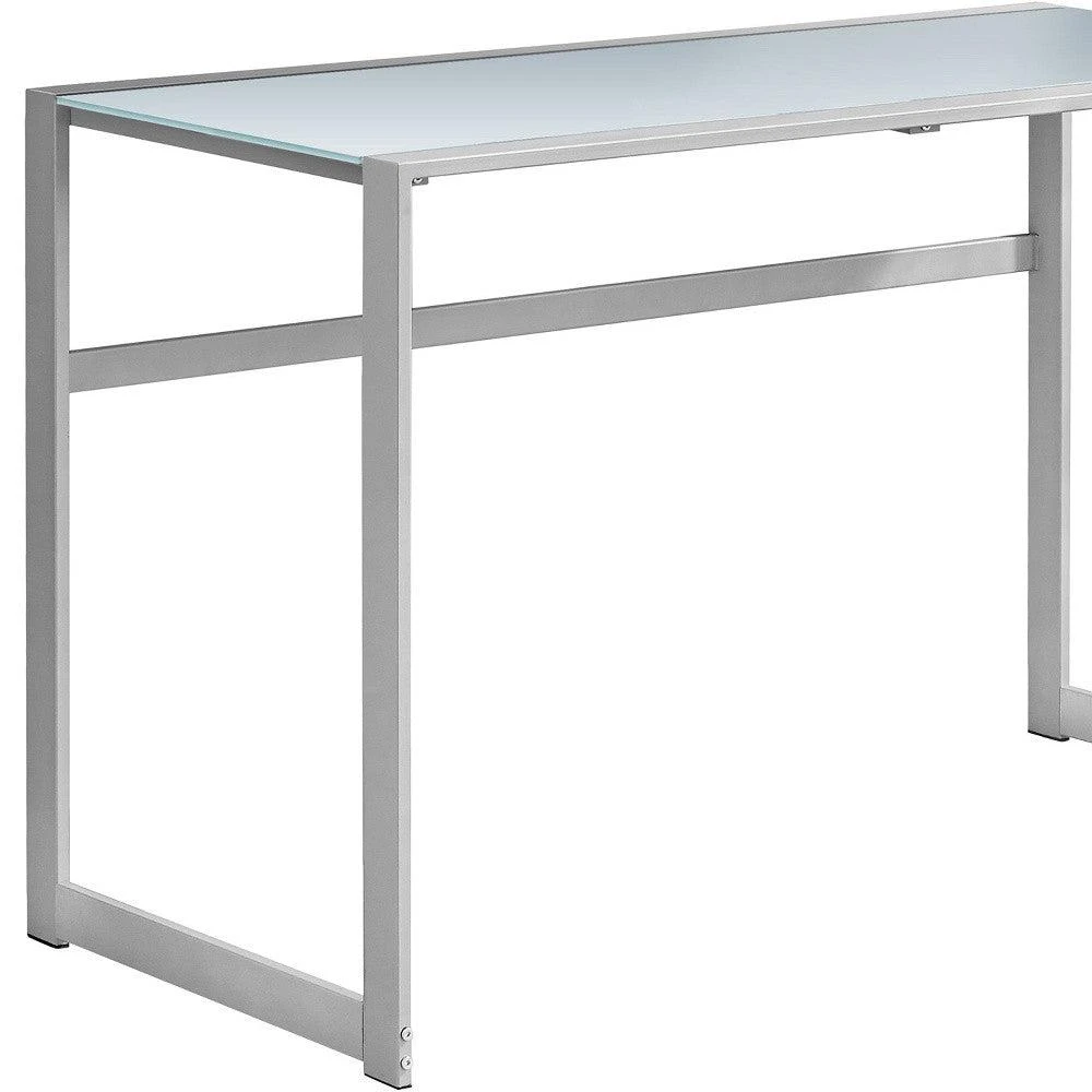 商品Homezia|22" Silver Glass Computer Desk,价格¥3669,第3张图片详细描述