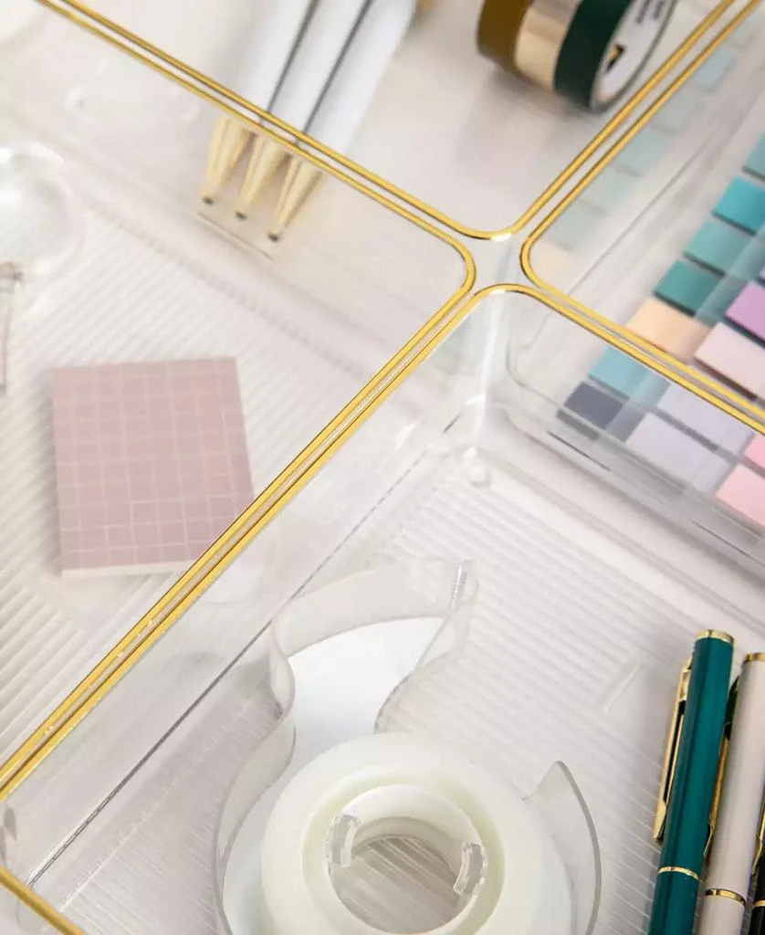 商品Martha Stewart|Kerry 4 Piece Plastic Stackable Office Desk Drawer Organizers, 6" x 6",价格¥119,第5张图片详细描述