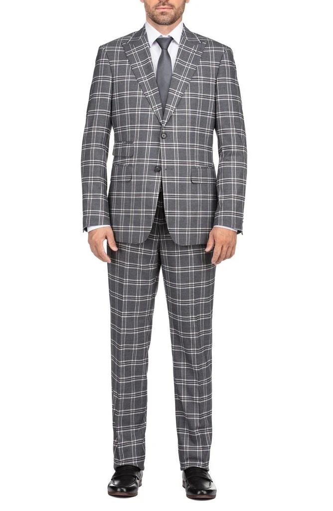 商品English Laundry|2-Piece Trim Fit Plaid Jacket & Pants Suit Set,价格¥750,第1张图片