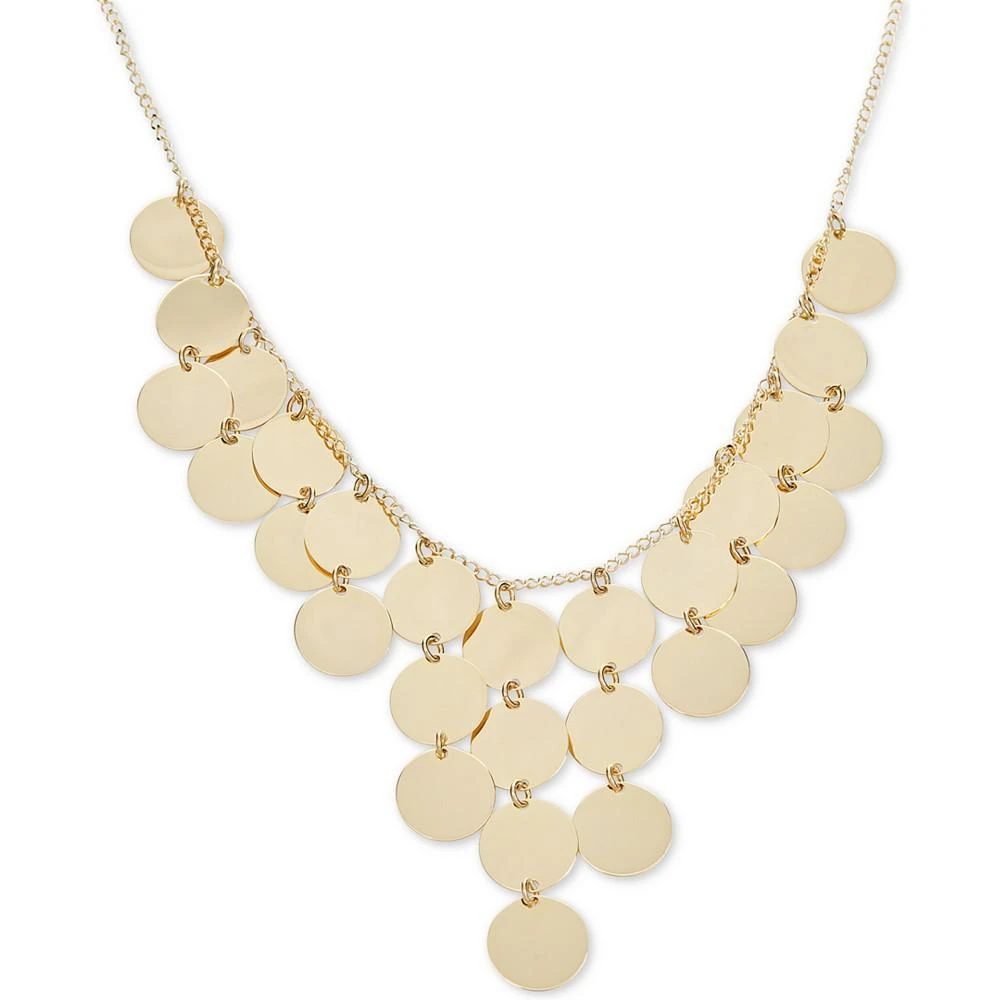 商品Italian Gold|Multi-Disc Dangle Disc Statement Necklace in 14k Gold-Plated Sterling Silver, 15-3/4" + 2" extender,价格¥596,第1张图片