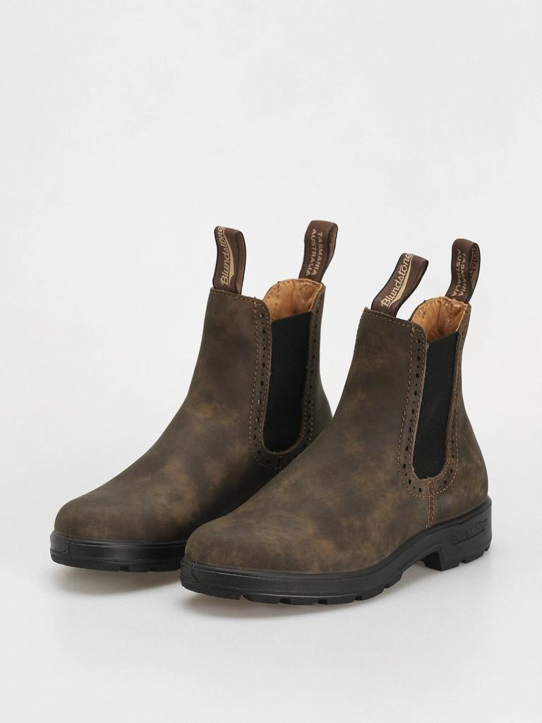 1351 Stivali Chelsea in pelle marrone rustica con inserti elastici HTAT710 image 2