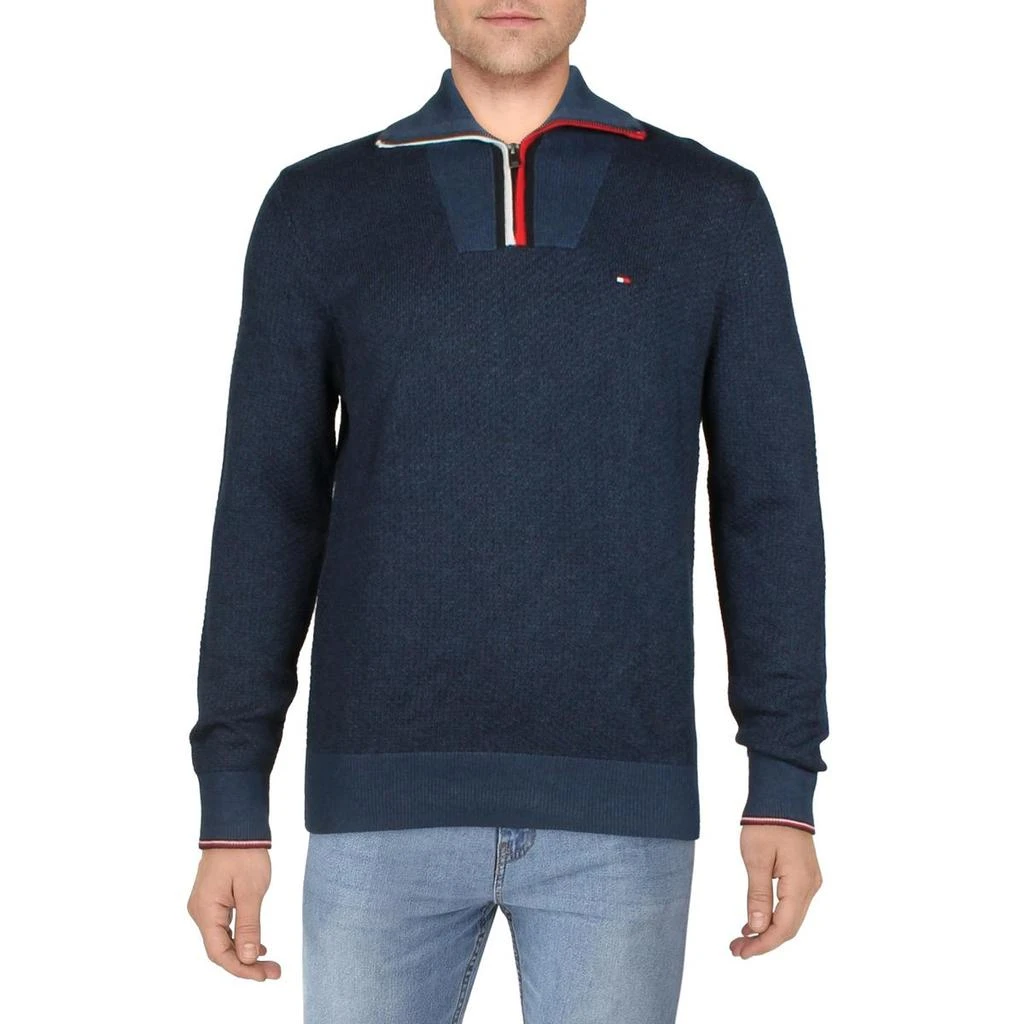 商品Tommy Hilfiger|Manhattan Mens Cotton Ribbed Trim Pullover Sweater,价格¥332,第2张图片详细描述