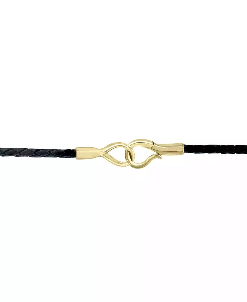 商品Effy|EFFY® Men's Moon Symbol Leather Cord 20" Pendant Necklace in 18k Gold-Plated Sterling Silver,价格¥2680,第3张图片详细描述