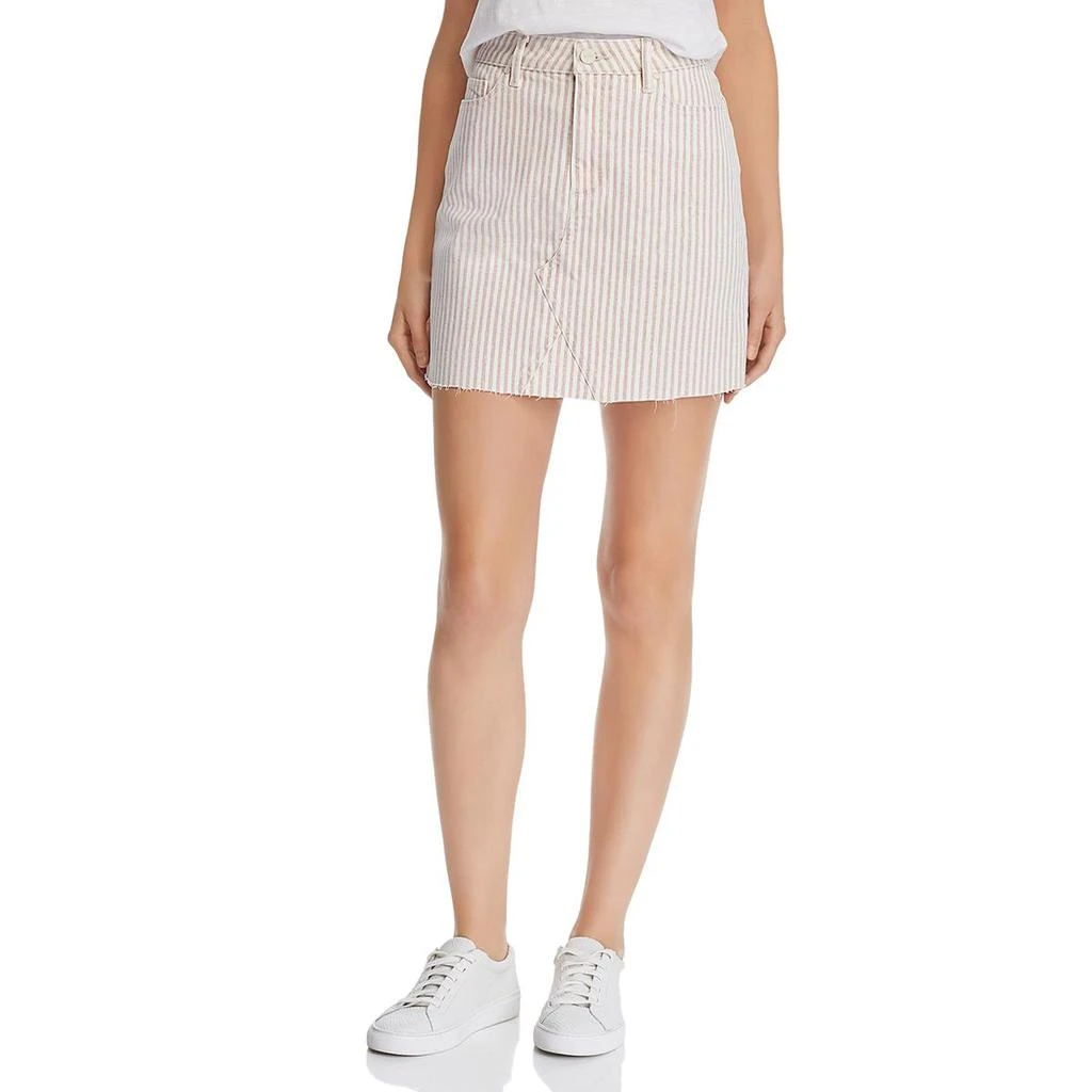 商品Paige|Paige Womens Aideen Denim Striped Mini Skirt,价格¥254,第1张图片