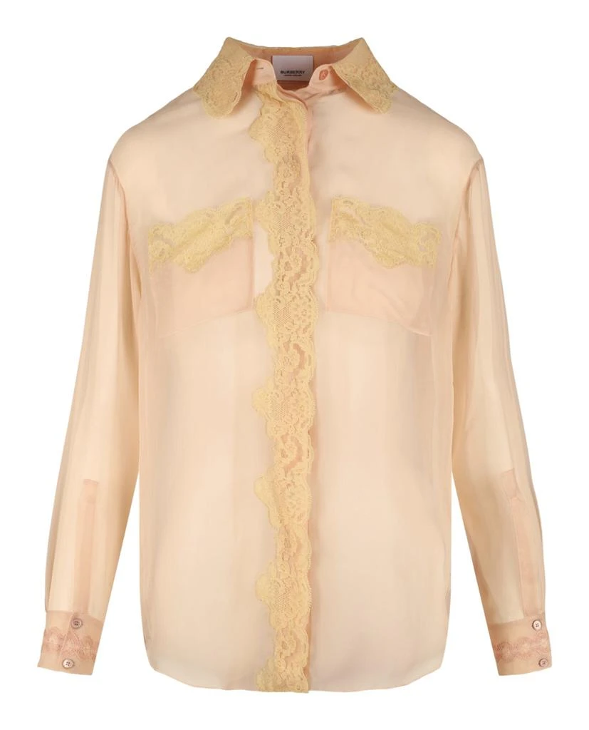 商品Burberry|Lace Detail Silk Chiffon Blouse,价格¥3732,第1张图片