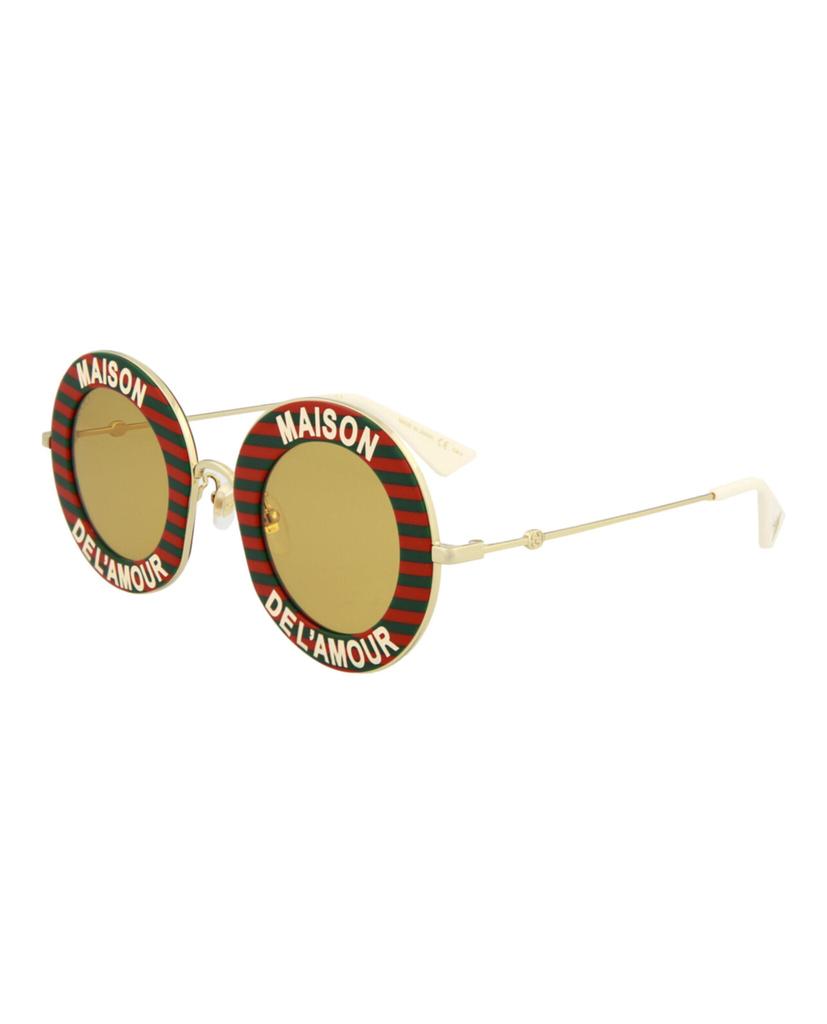 Round-Frame Metal Sunglasses商品第2张图片规格展示