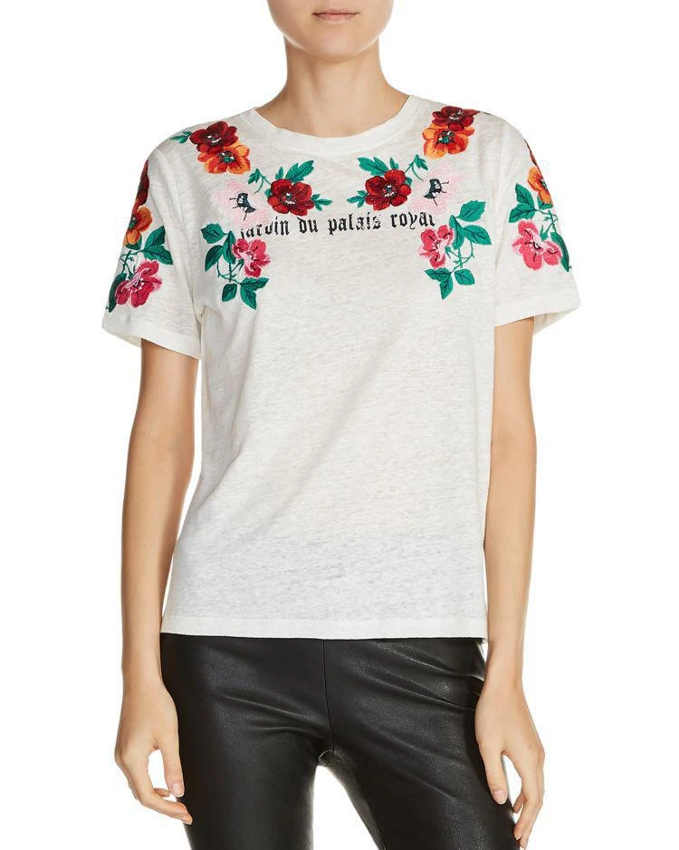 商品Maje|Tanisha Floral Embroidered Graphic Tee,价格¥574,第1张图片